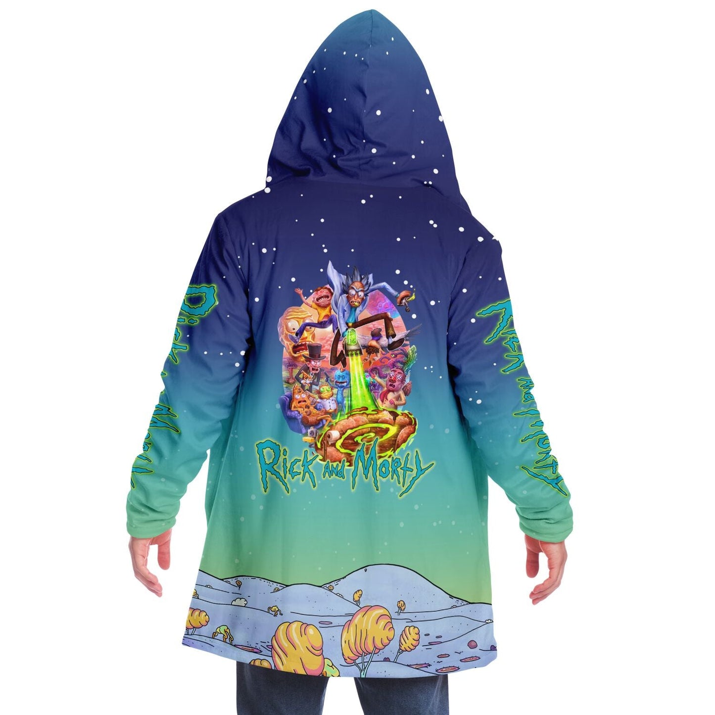 Blue Teal Cartoon Characters Rave Cloak