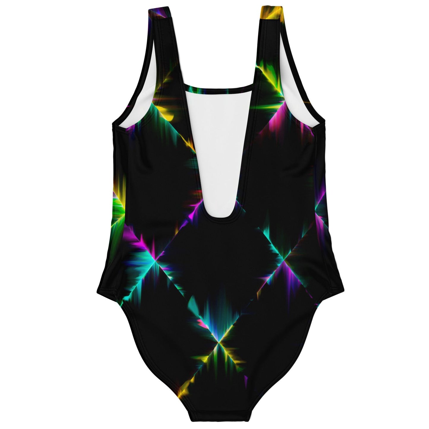 Black Glowing Light Rave Swimsuit