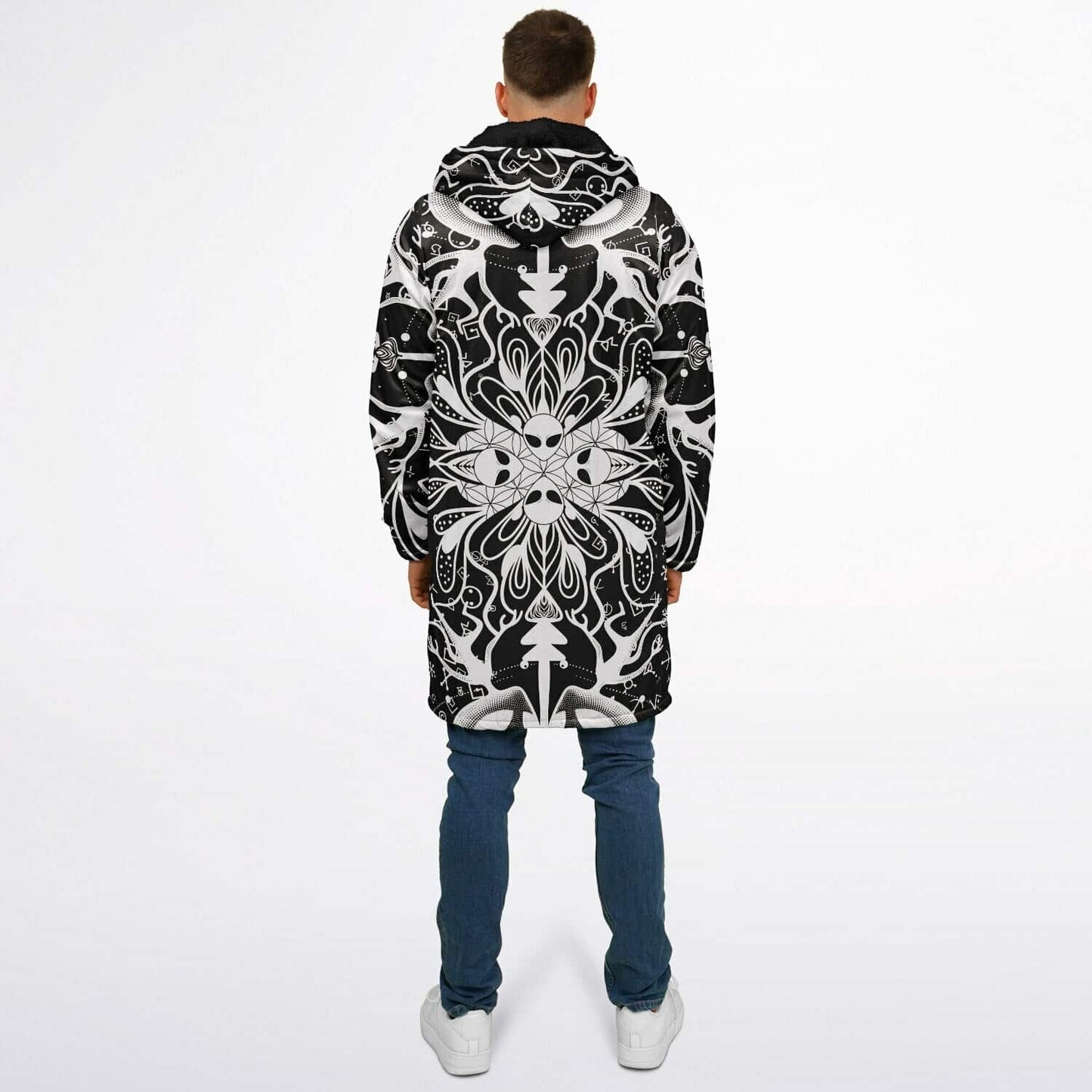 Black White Symmetrical Psychedelic Rave Cloak