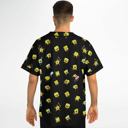 Black Repeating Tossed Rave Baseball Jersey