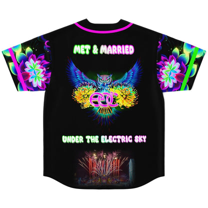 EDC Las Vegas 2025 Black Kaleidoscopic Glowing Rave Baseball Jersey