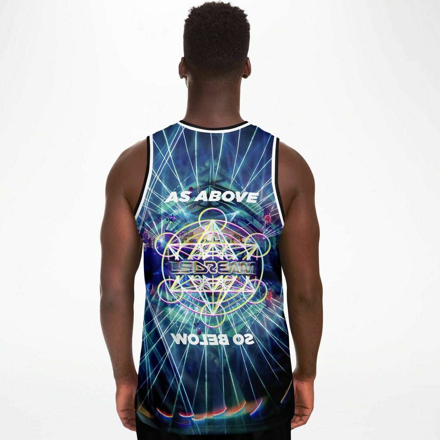 LSDREAM Blue Laser Light Rave Basketball Jersey