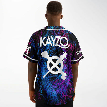 Kayzo Black Swirling Neon Rave Baseball Jersey