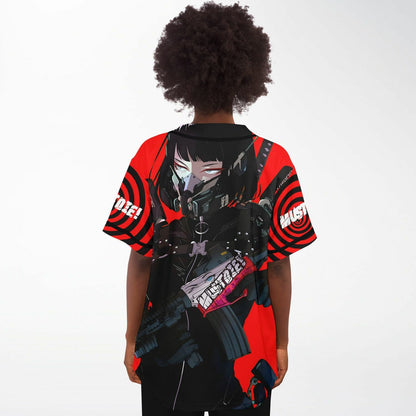 MUST DIE! Red Wordmark Logo Rave Baseball Jersey