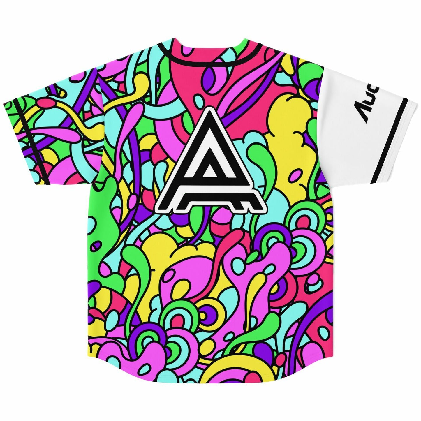 White Abstract Liquid Rave Baseball Jersey