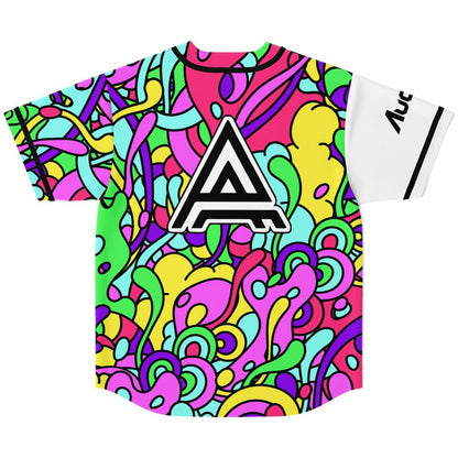 White Abstract Liquid Rave Baseball Jersey