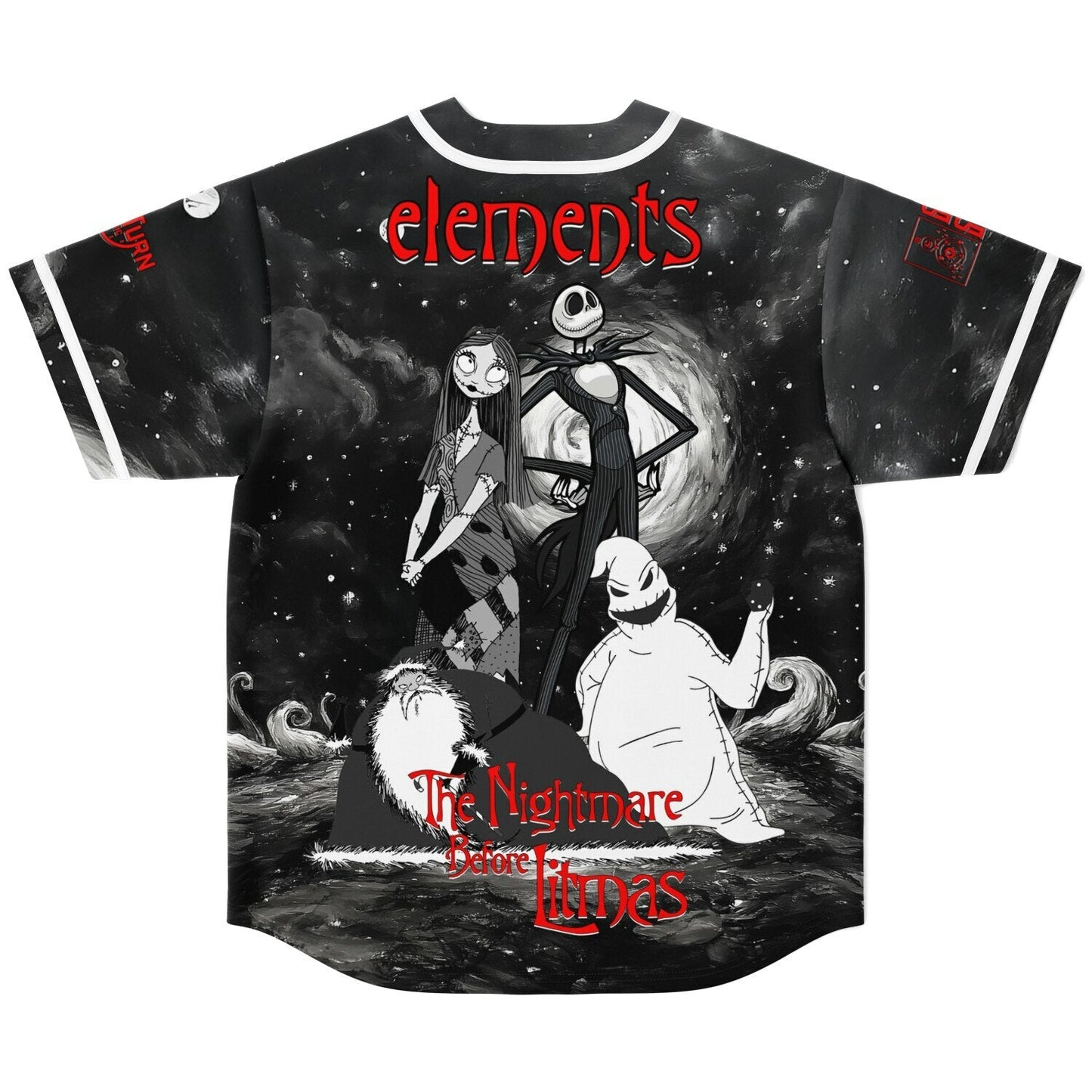 Elements Black White Rave Baseball Jersey