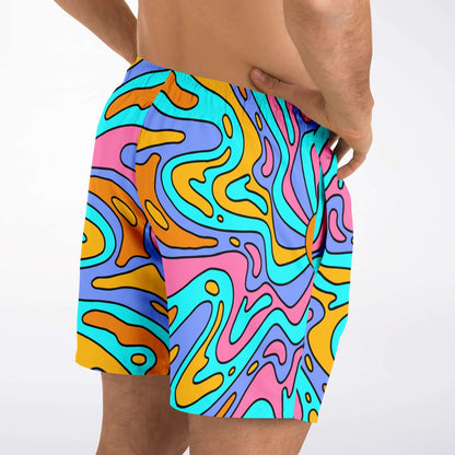 Pastel Liquid Rave Swim Trunks