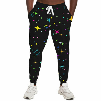 Black Scattered Sparkles Rave Joggers