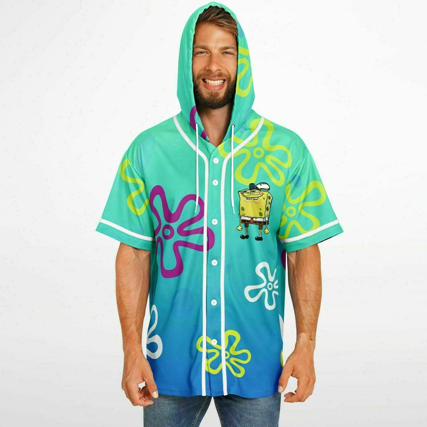 Subtronics Black Green Deep Space Rave Hooded Baseball Jersey