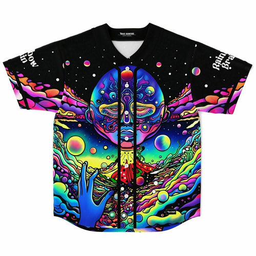 Black Psychedelic Meditating Rave Baseball Jersey
