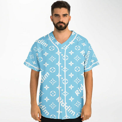 Light Sky Luxury Monogram Rave Baseball Jersey