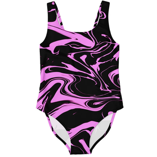 Black Abstract Liquid Rave Swimsuit