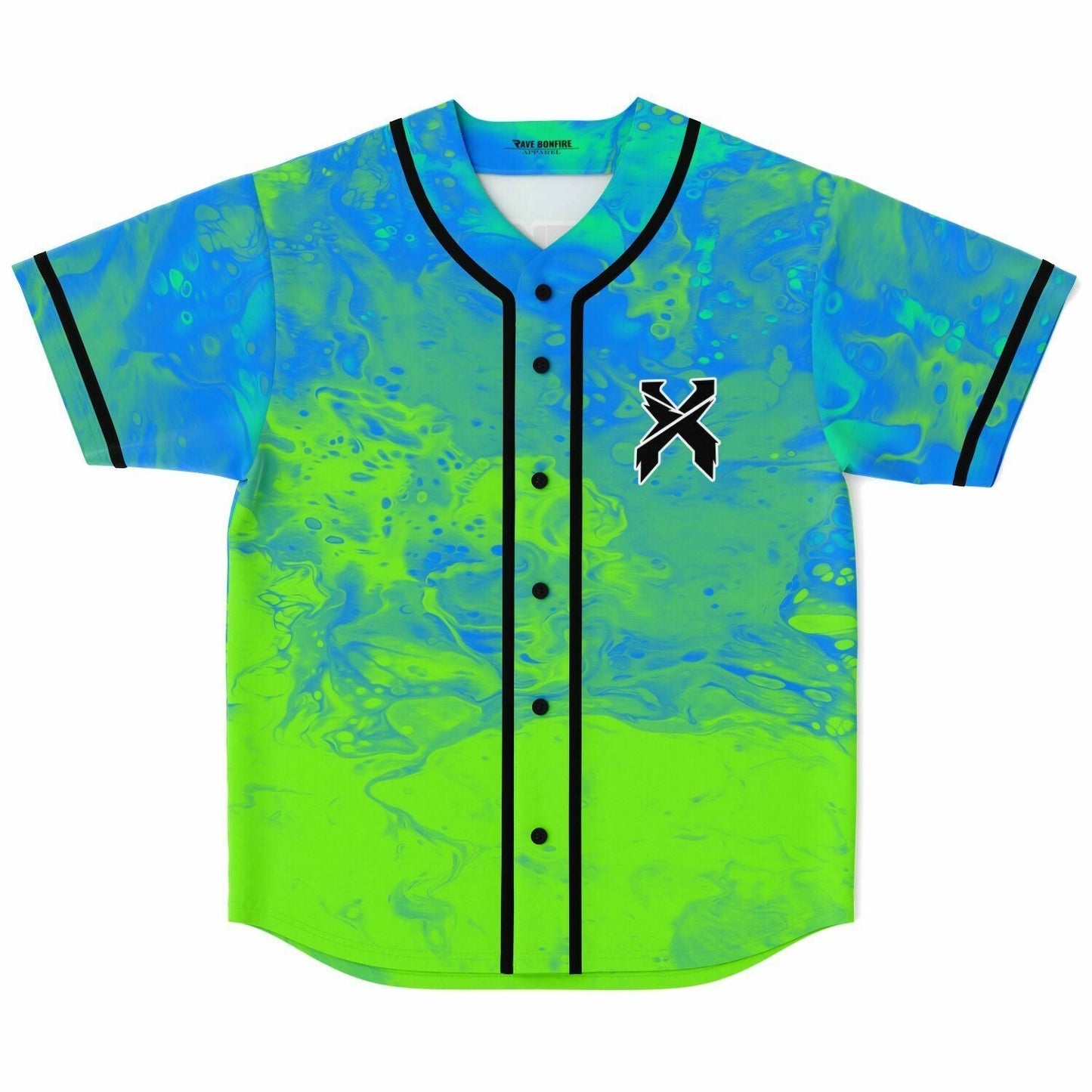 Excision Bright Lime Fluid Paint Rave Baseball Jersey