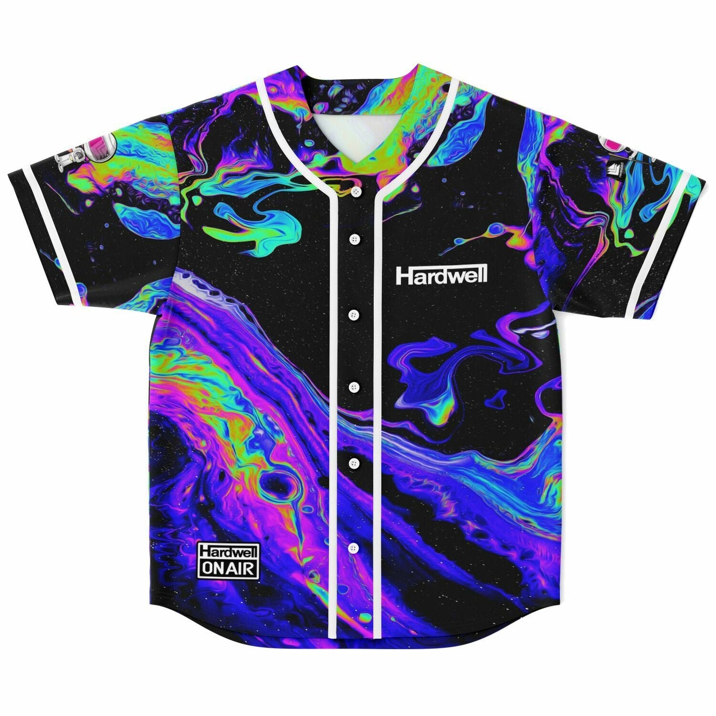 Hardwell Black Holographic Oil Rave Baseball Jersey
