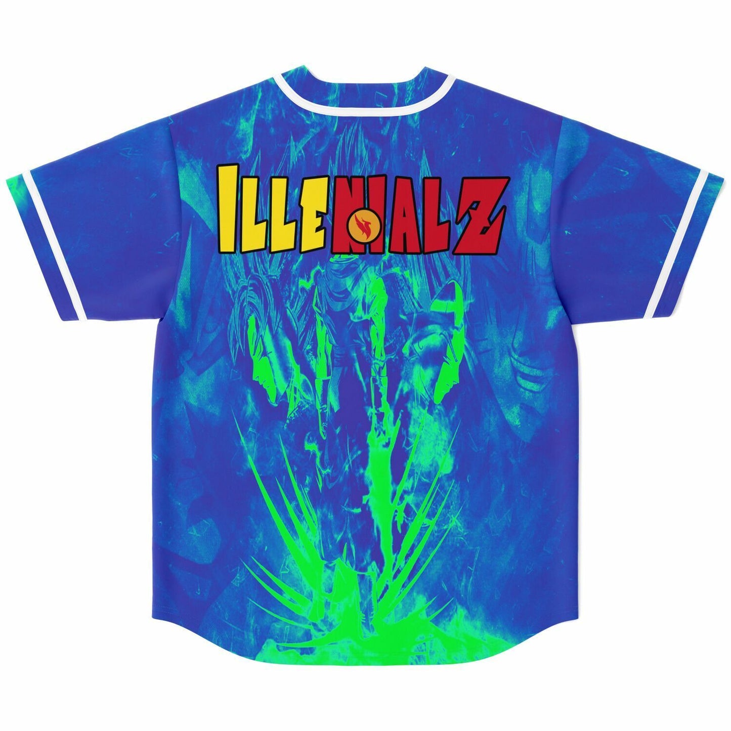 Blue Neon Dragon Ball Rave Baseball Jersey