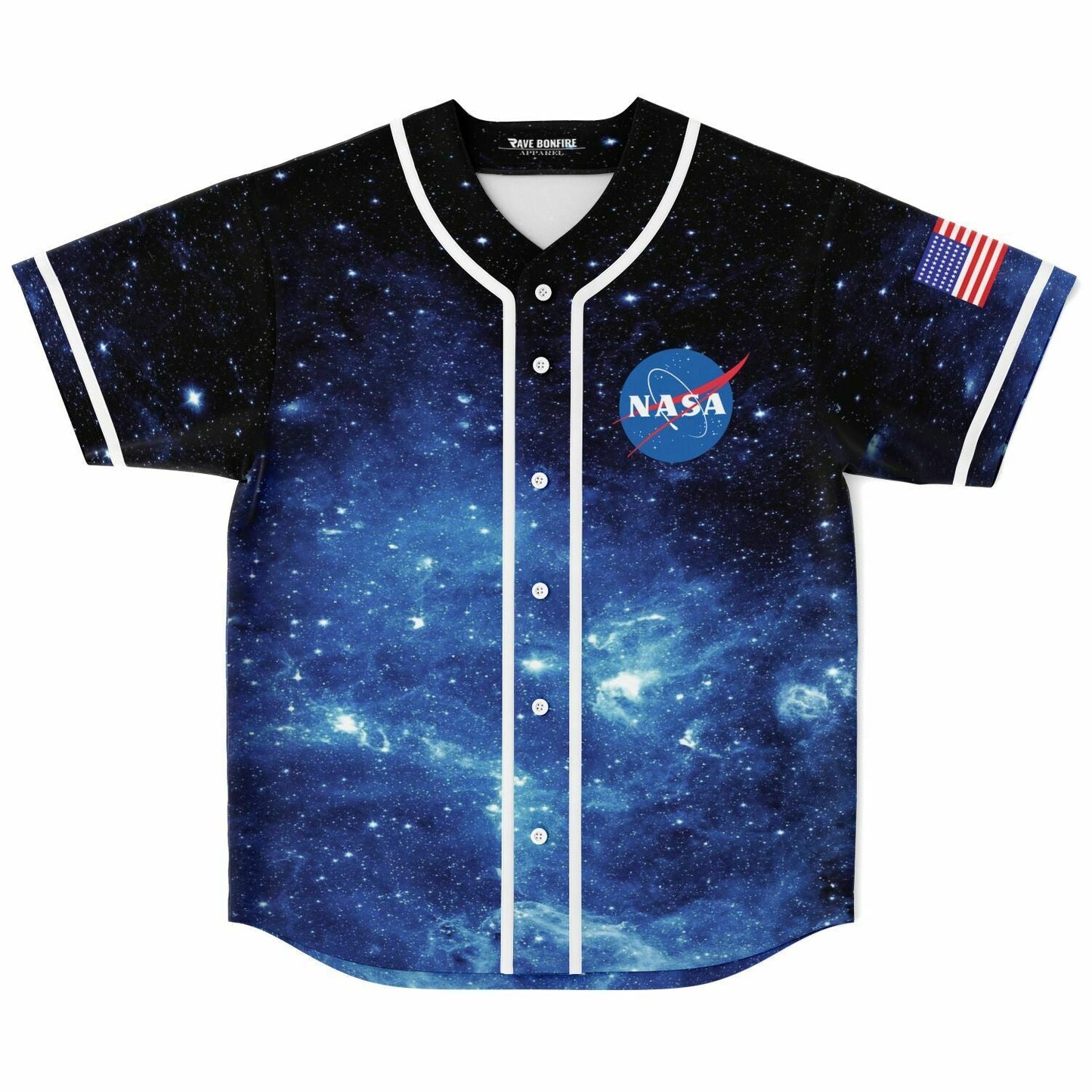 Deep Blue Starfield Rave Baseball Jersey