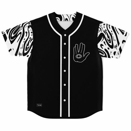 Black Body Outlined Open Rave Baseball Jersey