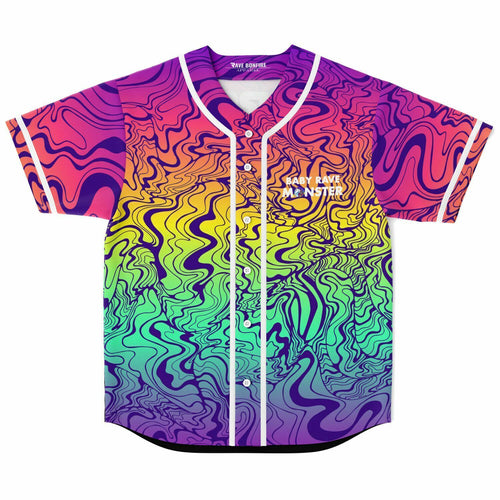 LSDREAM Full Rainbow Psychedelic Dripping Rave Baseball Jersey
