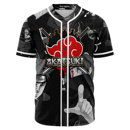 Black Grayscale Akatsuki Red Rave Baseball Jersey