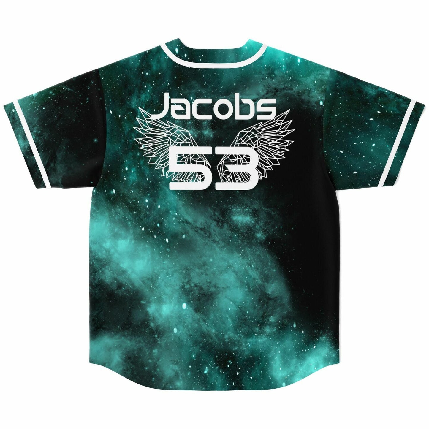 Teal Green Black Galaxy Rave Baseball Jersey