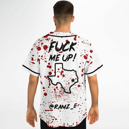 Daddy Ramsey White Blood Spatter Rave Baseball Jersey