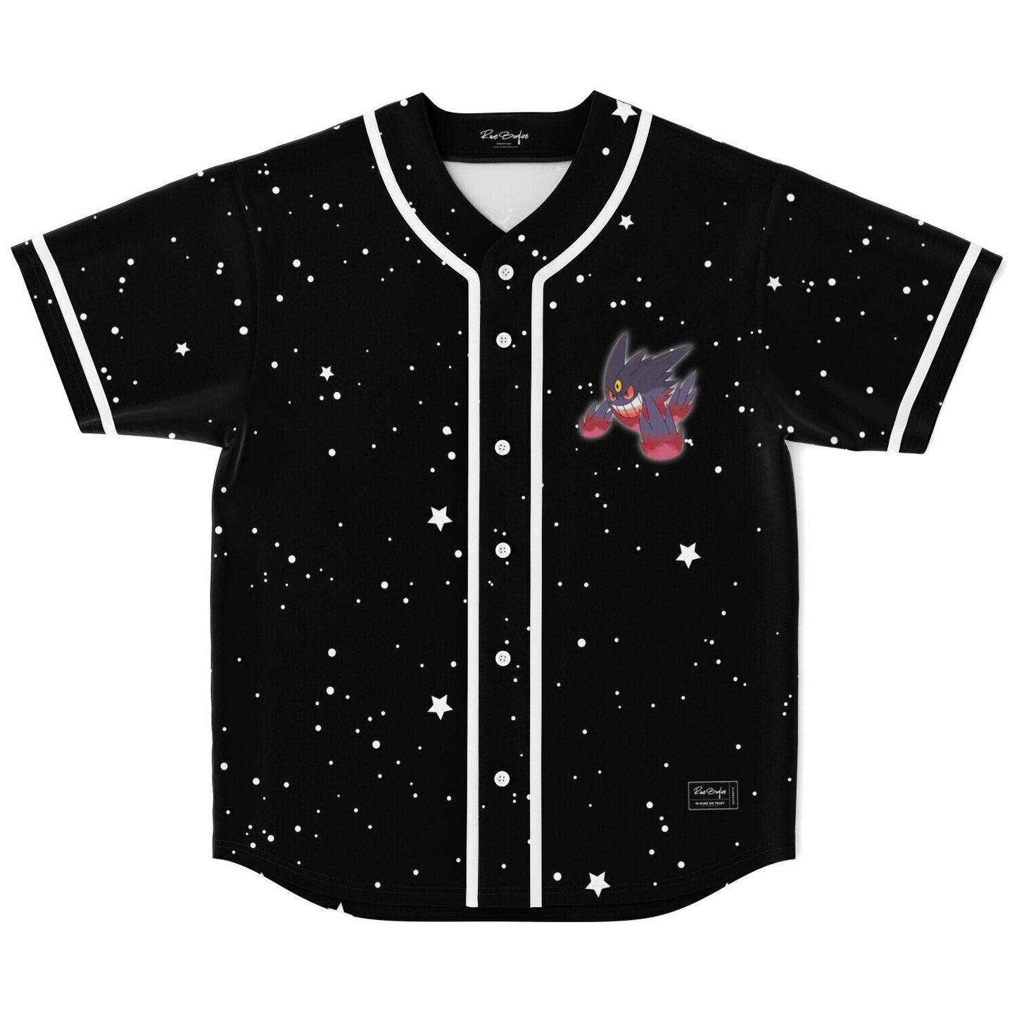 Black Starry Night Rave Baseball Jersey