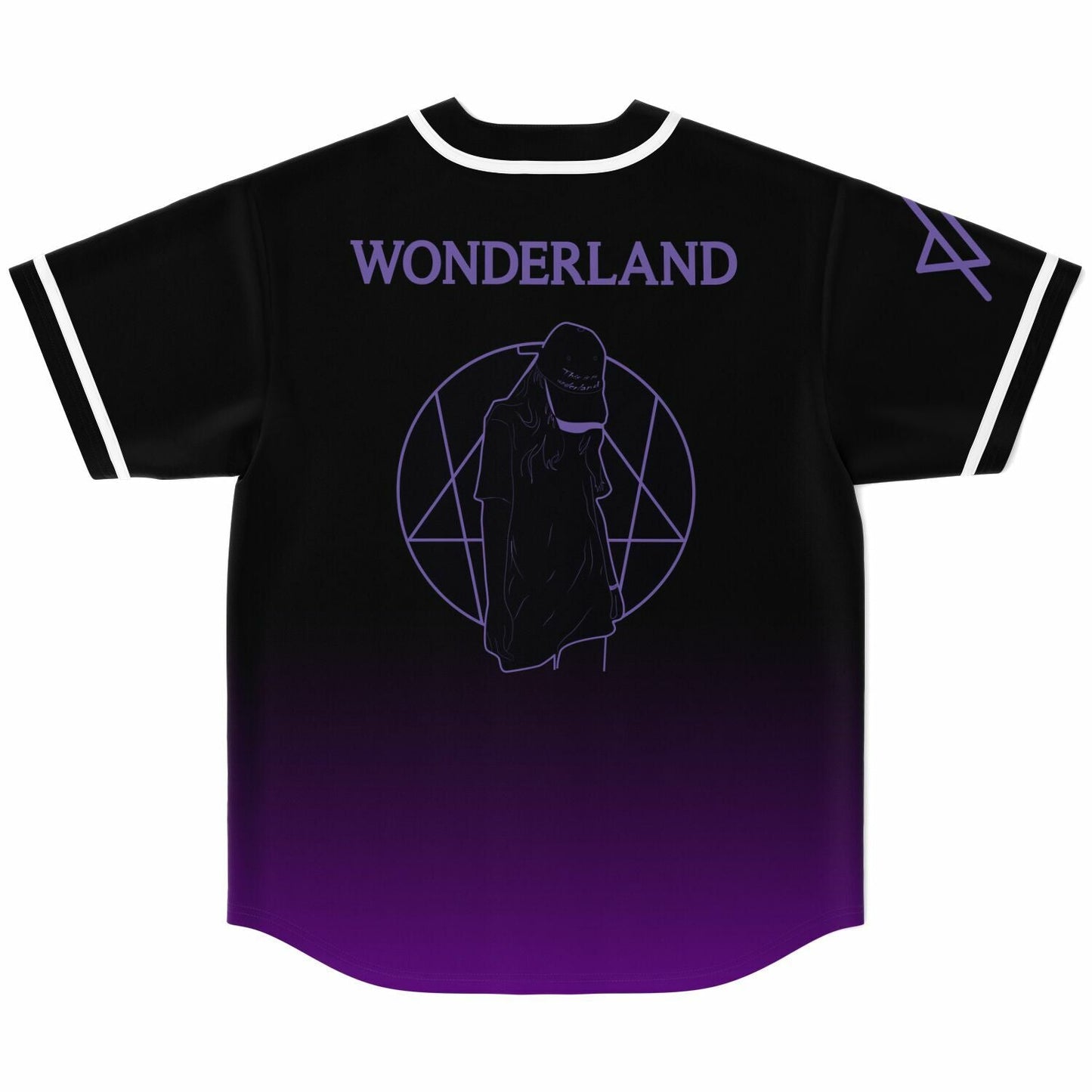 Black Purple Line Art Rave Baseball Jersey