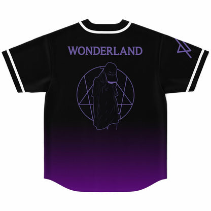 Black Purple Line Art Rave Baseball Jersey