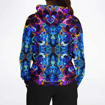 Blue Kaleidoscope Liquid Marble Rave Hoodie