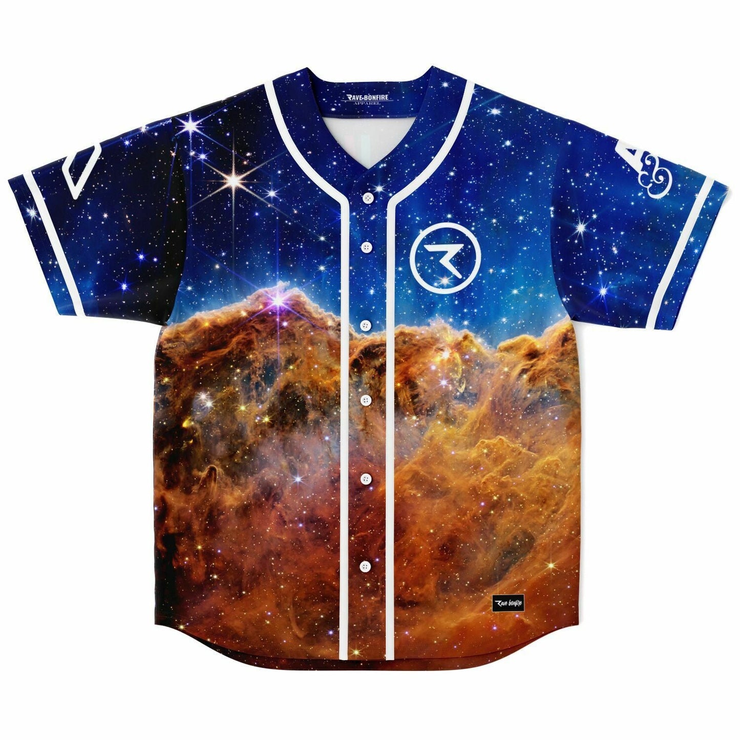 Deep Blue Photographic Cosmic Rave Baseball Jersey
