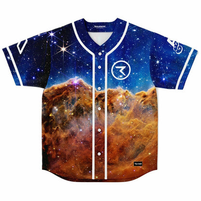 Deep Blue Photographic Cosmic Rave Baseball Jersey