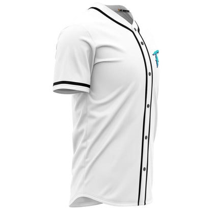 White Brush Script Rave Baseball Jersey