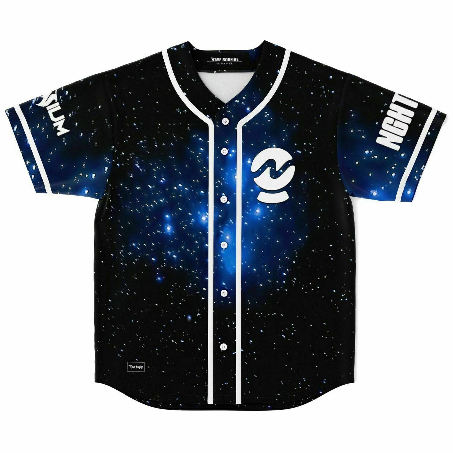 Black Deep Starry Galaxy Rave Baseball Jersey