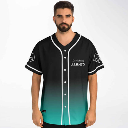 Dom Dolla Black Teal Text Based Rave Baseball Jersey