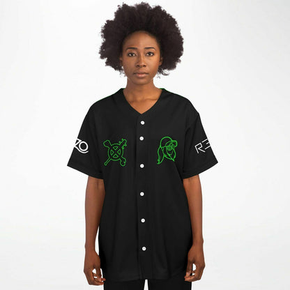 REZZ Black Green Optical Rave Baseball Jersey