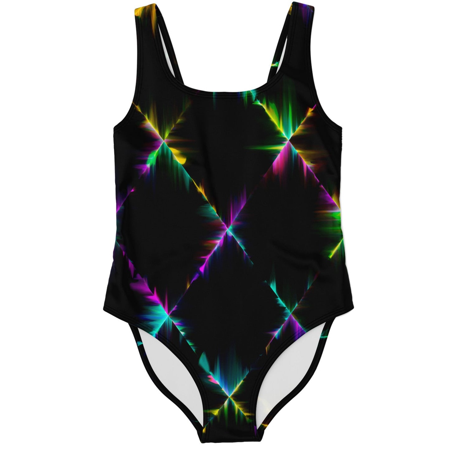 Black Glowing Light Rave Swimsuit