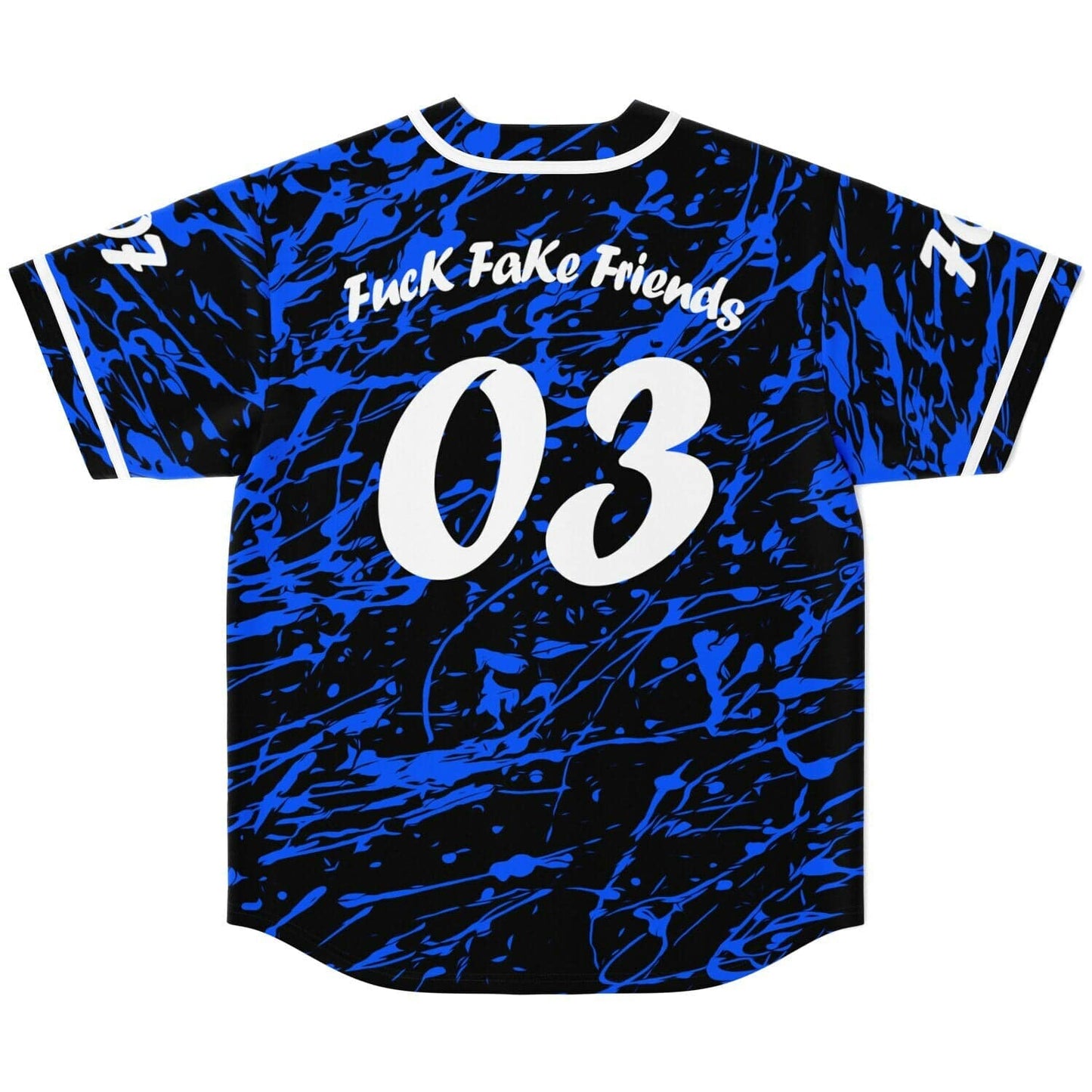 Black Abstract Paint Rave Baseball Jersey