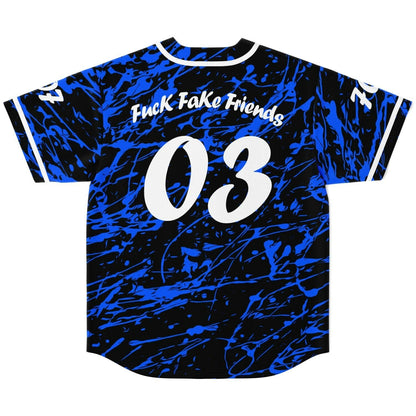 Black Abstract Paint Rave Baseball Jersey