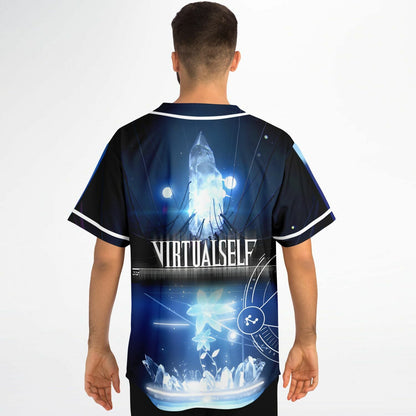 Virtual Self Deep Blue Sci Fi Rave Baseball Jersey