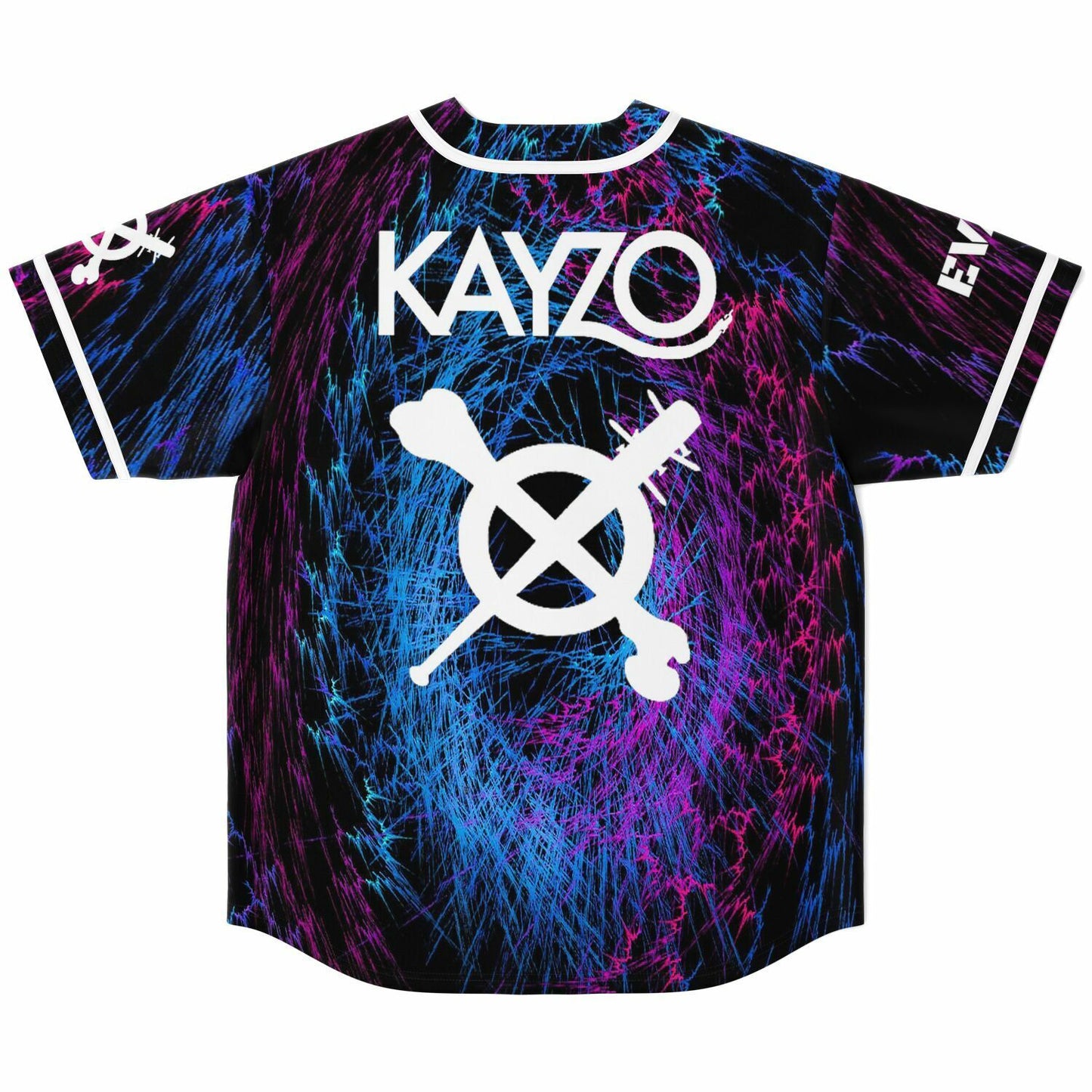 Kayzo Black Swirling Neon Rave Baseball Jersey