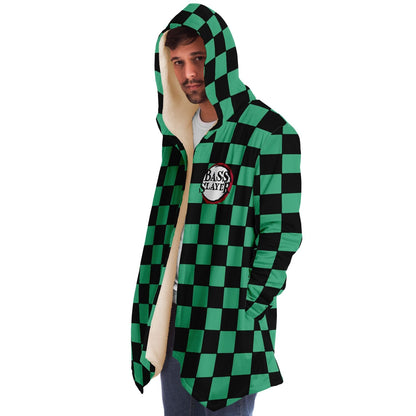 Teal Green Black Checkered Rave Cloak