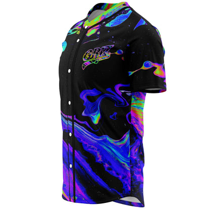 GRiZ Black Psychedelic Marbled Rave Baseball Jersey