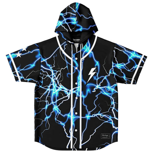 Black Crackling Electric Rave Baseball Jersey