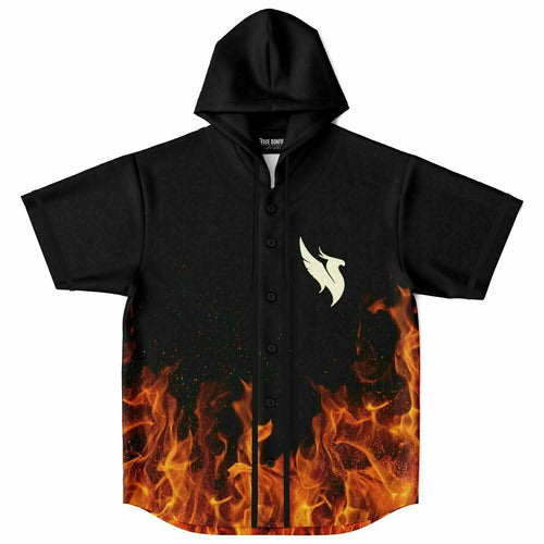 Illenium Black Flaming Phoenix Rave Hooded Baseball Jersey