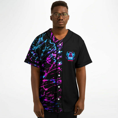 Jantsen Black Neon Paint Rave Baseball Jersey