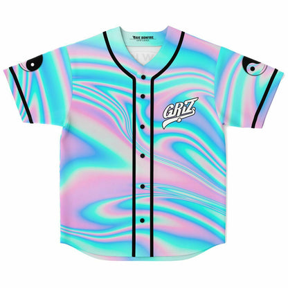 GRiZ Pastel Holographic Iridescent Oil Rave Baseball Jersey