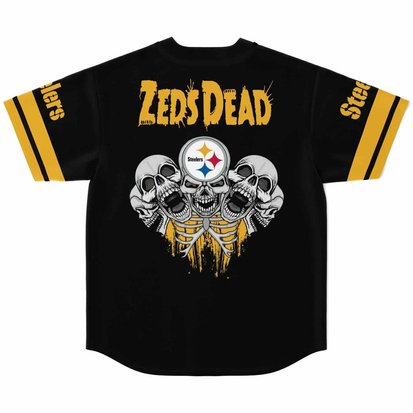 Zeds Dead Black Pittsburgh Steelers Rave Baseball Jersey