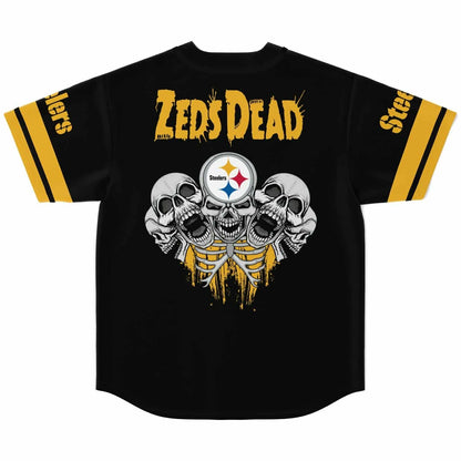 Zeds Dead Black Pittsburgh Steelers Rave Baseball Jersey