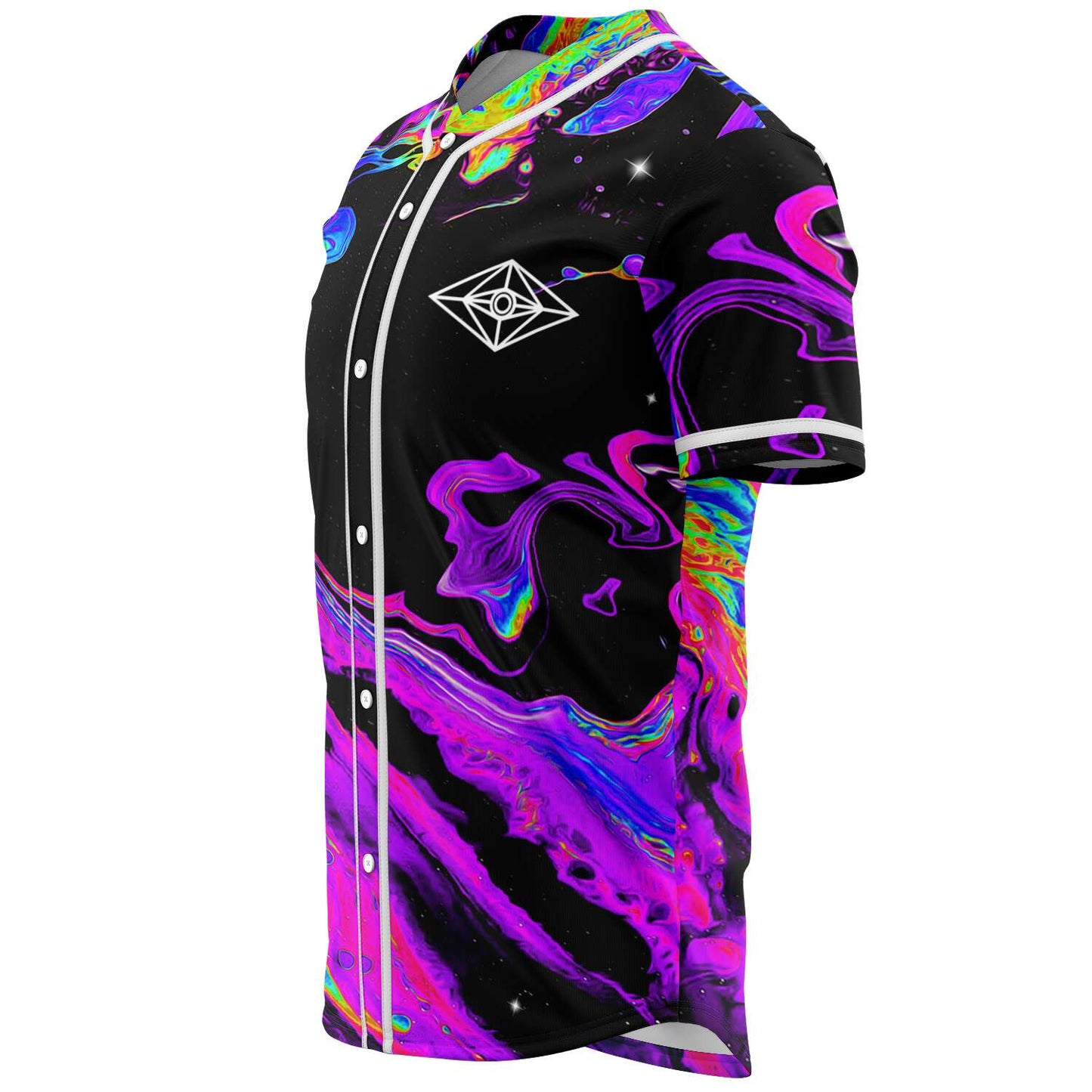 SLANDER Black Psychedelic Liquid Rave Baseball Jersey